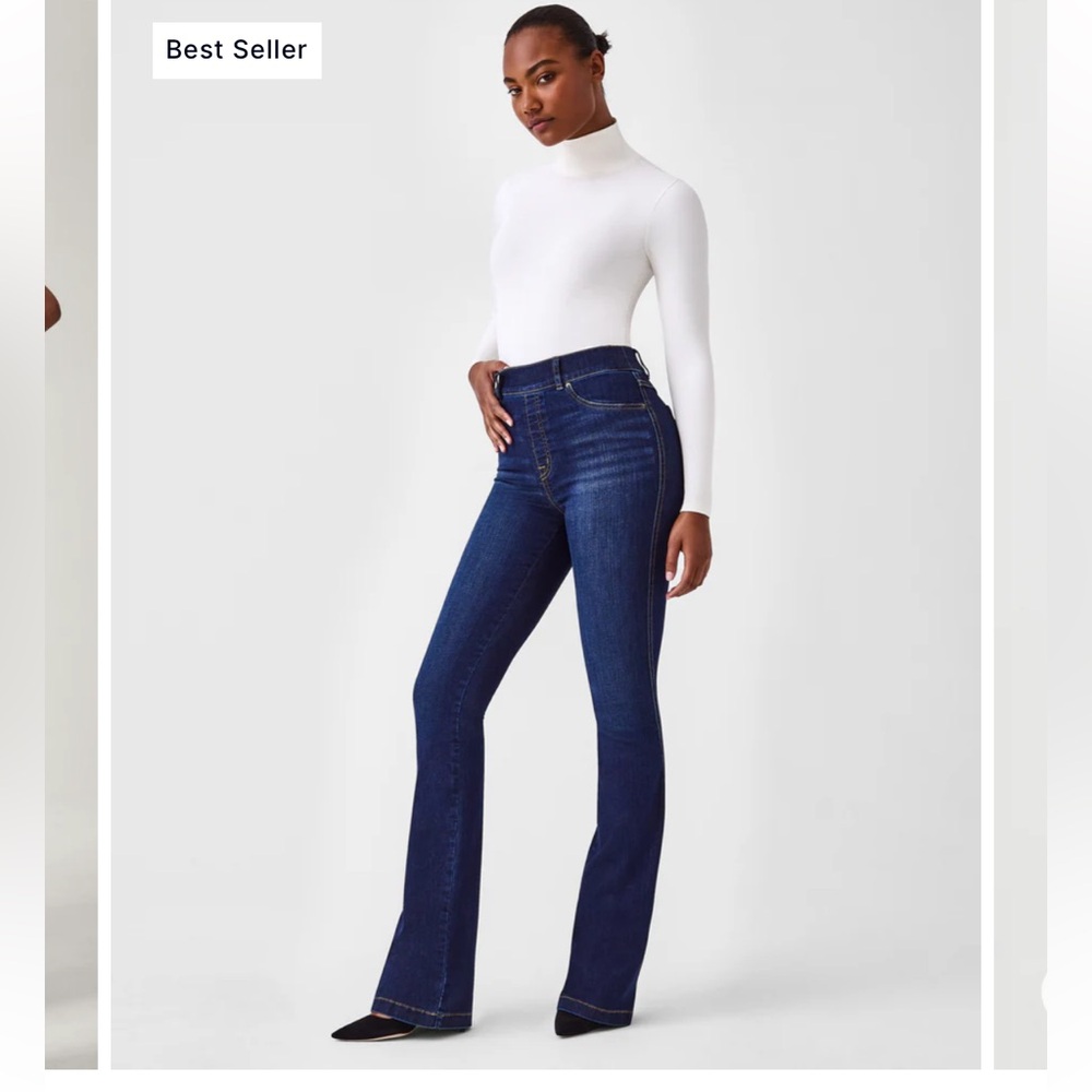 Spanx Flare Jean Dark Blue Size Small Petite
